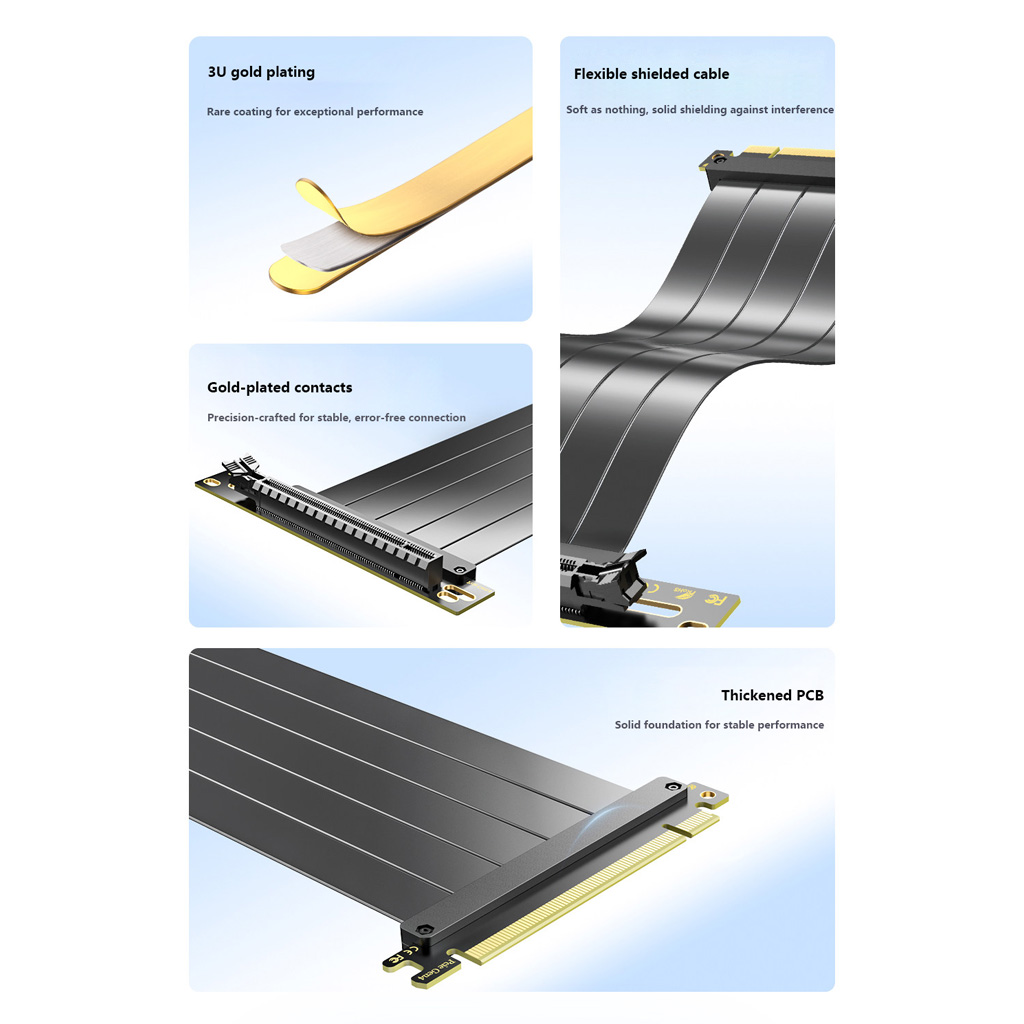 Kabel Riser Ekstensi GPU PCIe  - Pcie 4.0 X16 Riser Cable 90 Degree ulasan dan harga
