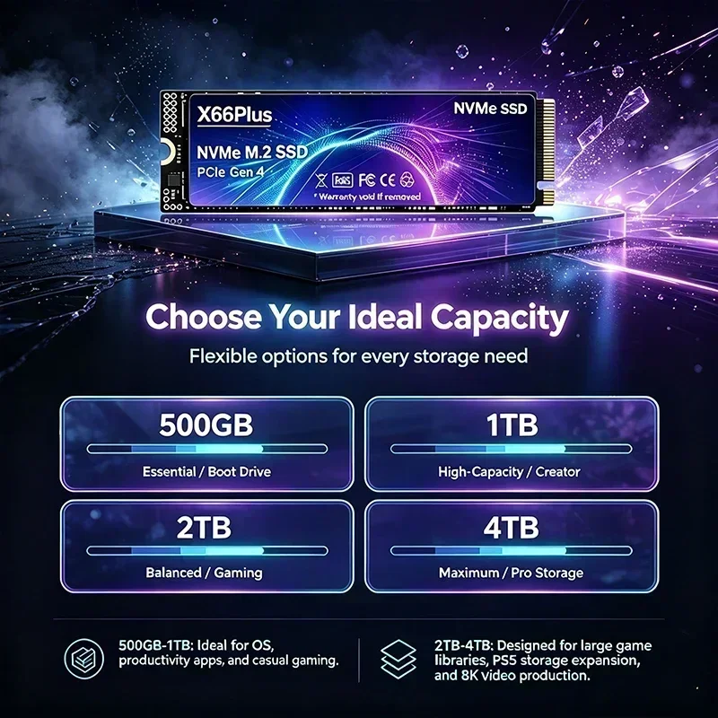 NVMe M.2 SSD PCIe 4.0 X66Plus: - M.2 Nvme 4Tb Pcie 4.0 Ssd ulasan dan harga